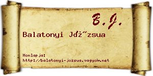 Balatonyi Józsua névjegykártya
